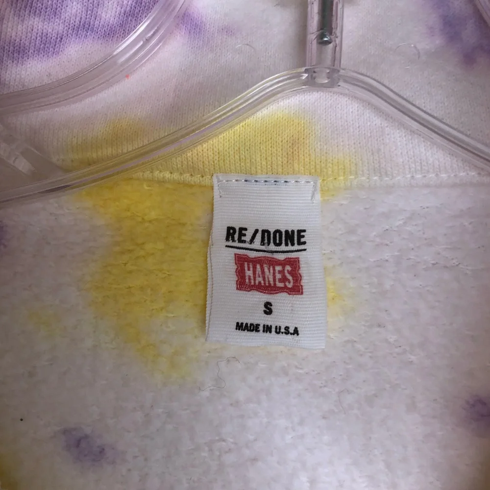 RE/DONE x Hanes 70s Tie-dyed Cotton-Jersey Quarter Zip Sweatshirt - Picture 3 of 8